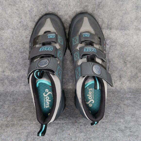 Bontrager Shoes Women 9.5 Cycling Race MTB Inform 3 Strap eSoles Spinning Grey - Picture 6 of 14